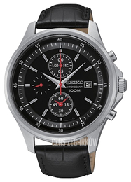 Seiko Chronograph Czarny/Skóra Ø40 mm SNDE29