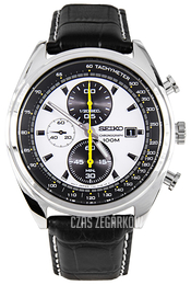 Seiko Chronograph Biały/Skóra Ø43 mm SNDF93P1