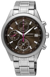 Seiko Chronograph Brązowy/Stal Ø36 mm SNDV55P1