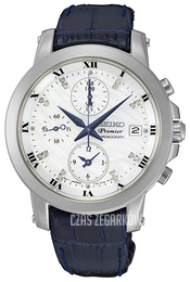 Seiko Premier Biały/Skóra Ø37 mm SNDV59P2