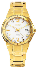 Seiko Dress Biały/Stal w odcieniu złota Ø38.5 mm SNE090