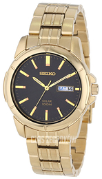 Seiko Dress Czarny/Stal w odcieniu złota Ø39 mm SNE100