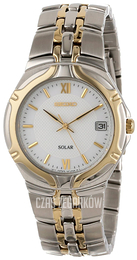 Seiko Dress Biały/Stal w odcieniu złota Ø36 mm SNE170