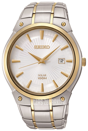 Seiko Dress Biały/Stal w odcieniu złota Ø41.4 mm SNE324P1