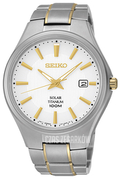 Seiko Solar Srebrny/Stal w odcieniu złota Ø40 mm SNE379P1