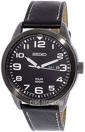 Seiko Solar Czarny/Skóra Ø42 mm SNE477P1