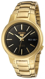 Seiko 5 Czarny/Stal w odcieniu złota Ø36 mm SNKA12