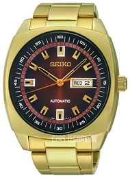 Seiko 5 Brązowy/Stal w odcieniu złota Ø43.5 mm SNKM98