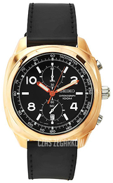 Seiko Chronograph Czarny/Skóra Ø45 mm SNN211P1
