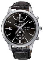 Seiko Chronograph Czarny/Skóra Ø42 mm SNN275P2