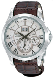 Seiko Premier Srebrny/Skóra Ø41 mm SNP023