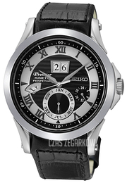 Seiko Premier Czarny/Skóra Ø41.2 mm SNP061P1