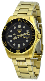 Seiko 5 Czarny/Stal w odcieniu złota Ø44 mm SNZF22J1