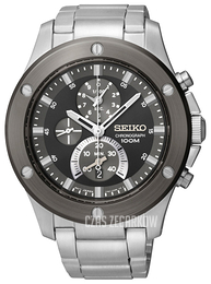 Seiko Chronograph Czarny/Stal Ø44 mm SPC097