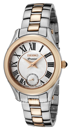 Seiko Premier Biały/Stal w kolorze różowego złota Ø31 mm SRKZ72