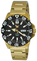 Seiko 5 Czarny/Stal w odcieniu złota Ø43 mm SRP490K1