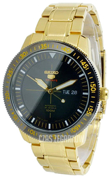 Seiko 5 Czarny/Stal w odcieniu złota Ø45 mm SRP570J1