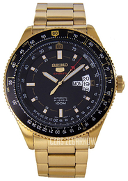 Seiko 5 Czarny/Stal w odcieniu złota Ø45 mm SRP618