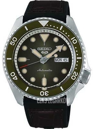 Seiko Sport 5 Zielony/Skóra Ø43 mm SRPD75_R