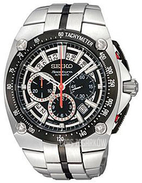 Seiko Sportura Czarny/Stal Ø44 mm SRQ007