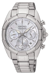 Seiko Chronograph Biały/Stal Ø36 mm SRW807P1