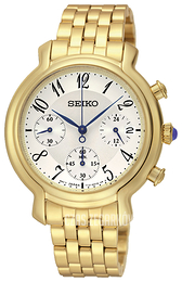 Seiko Dress Ladies Biały/Stal w odcieniu złota Ø35 mm SRW874P1