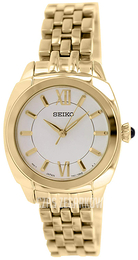 Seiko Biały/Stal w odcieniu złota Ø29 mm SRZ428P1