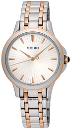 Seiko Dress Ladies Biały/Stal w kolorze różowego złota Ø30 mm SRZ492P1