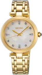 Seiko Biały/Stal w odcieniu złota Ø30 mm SRZ536P1