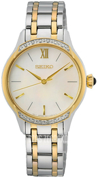 Seiko Discover More Biały/Pozlacana Ø29.5 mm SRZ544P1