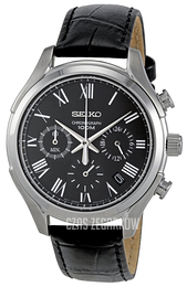 Seiko Chronograph Czarny/Skóra Ø40 mm SSB023