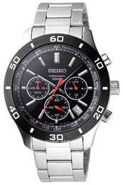 Seiko Chronograph Czarny/Stal Ø43 mm SSB053