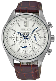 Seiko Chronograph Srebrny/Skóra Ø41 mm SSB157P1