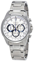 Seiko Chronograph Biały/Stal Ø45 mm SSB239P1