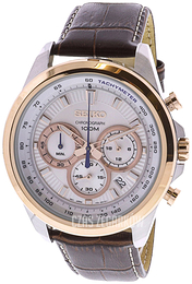 Seiko Chronograph Srebrny/Skóra Ø45 mm SSB250P1