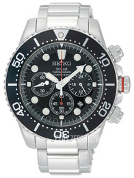 Seiko Chronograph Czarny/Stal Ø44 mm SSC015