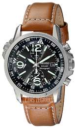 Seiko Chronograph Czarny/Skóra Ø42 mm SSC081