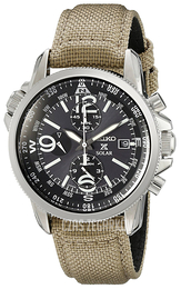 Seiko Chronograph Czarny/Skóra Ø42 mm SSC293