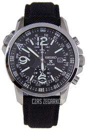 Seiko Chronograph Czarny/Skóra Ø42 mm SSC293P2