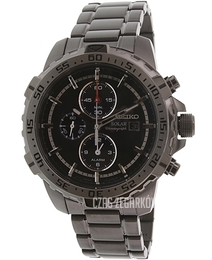 Seiko Chronograph Czarny/Stal Ø45 mm SSC301P1