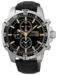 Seiko Chronograph Czarny/Skóra Ø43 mm SSC303P1