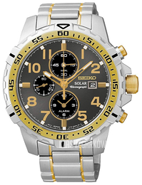 Seiko Chronograph Szary/Stal w odcieniu złota Ø44.5 mm SSC304
