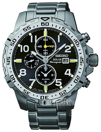 Seiko Chronograph Czarny/Stal Ø44.5 mm SSC307