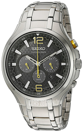 Seiko Chronograph Czarny/Stal Ø45 mm SSC449P9