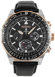 Seiko Czarny/Skóra Ø45 mm SSC611P1