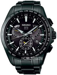 Seiko Solar Czarny/Stal Ø45 mm SSE079J1