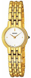 Seiko Dress Ladies Biały/Stal w odcieniu złota Ø20 mm SUJB32