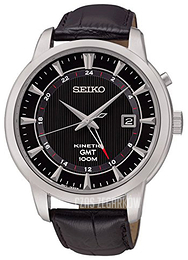 Seiko Kinetic Czarny/Skóra Ø43 mm SUN033P1