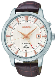 Seiko Kinetic Kremowy/Skóra Ø42 mm SUN035