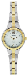 Seiko Dress Ladies Biały/Stal w odcieniu złota Ø22 mm SUP024